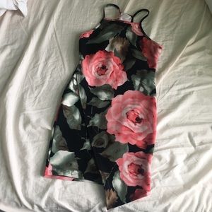 Rosy Wrap Floral Bodycon Dress